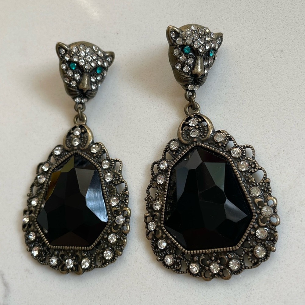 Leopard statement earrings